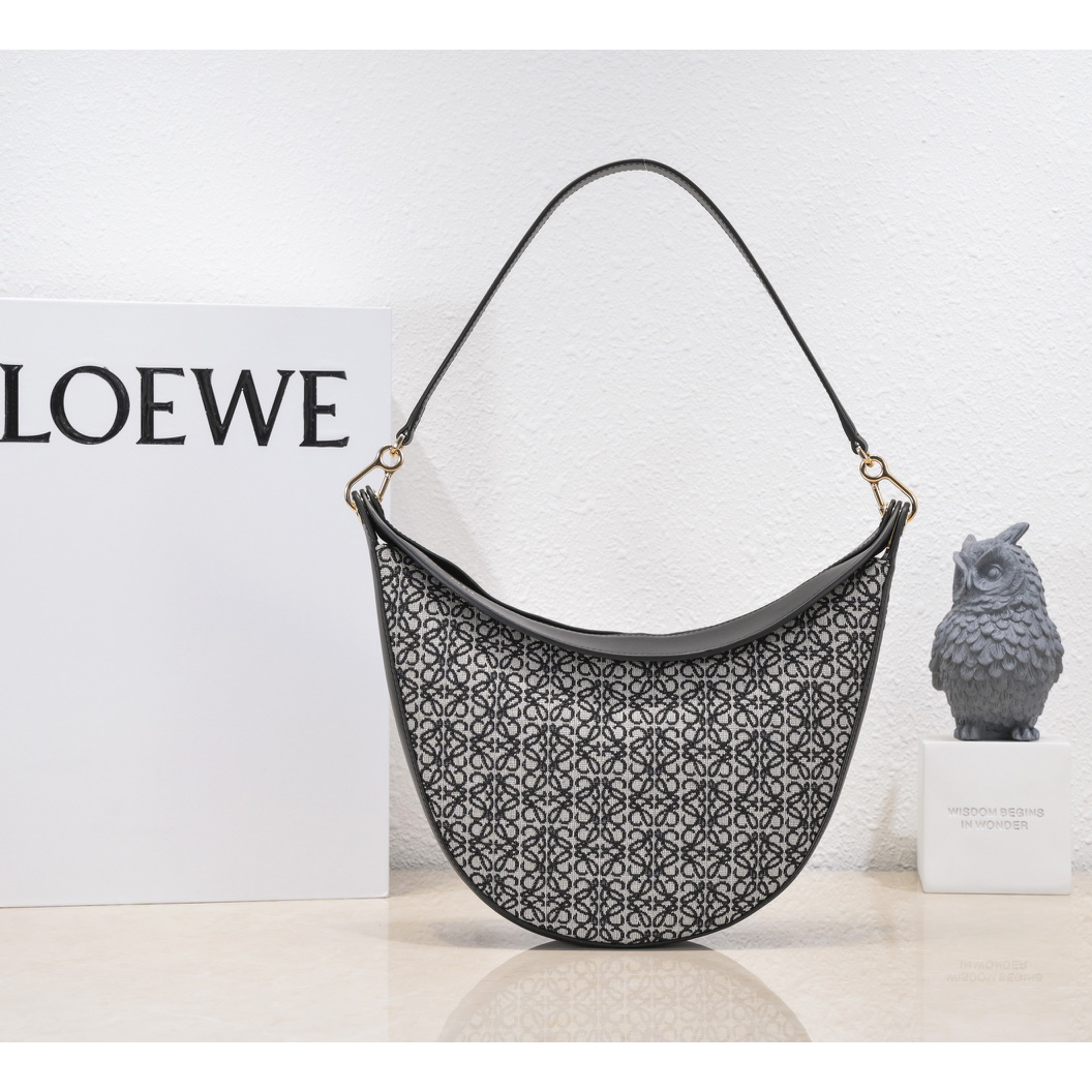 Loewe Luna Bag In Anagram Jacquard And Classic Calfskin(29.5-27-8cm) - DopestKickz