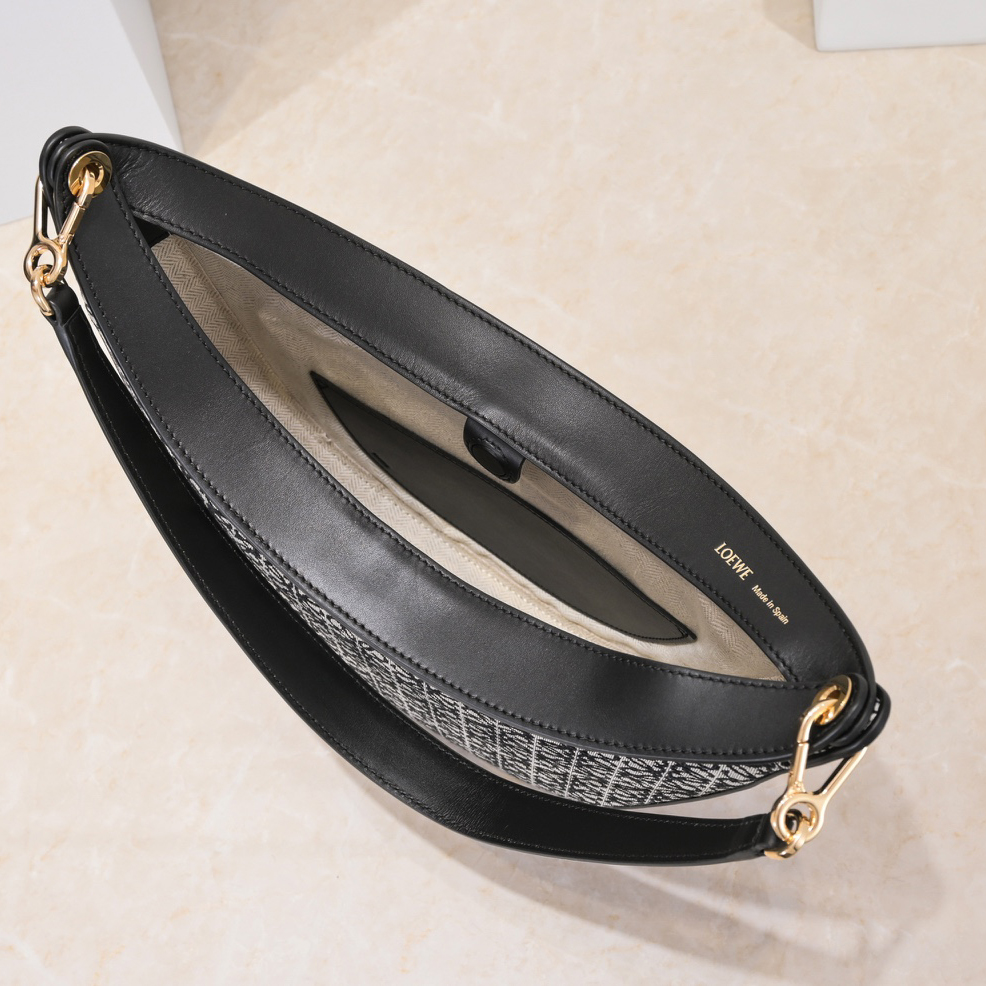Loewe Luna Bag In Anagram Jacquard And Classic Calfskin(29.5-27-8cm) - DopestKickz