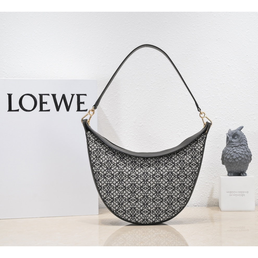 Loewe Luna Bag In Anagram Jacquard And Classic Calfskin(29.5-27-8cm) - DopestKickz