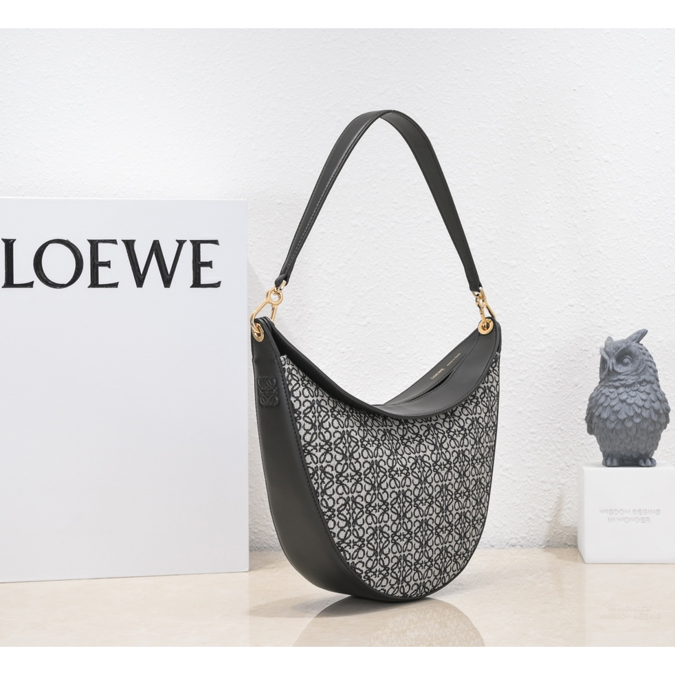 Loewe Luna Bag In Anagram Jacquard And Classic Calfskin(29.5-27-8cm) - DopestKickz