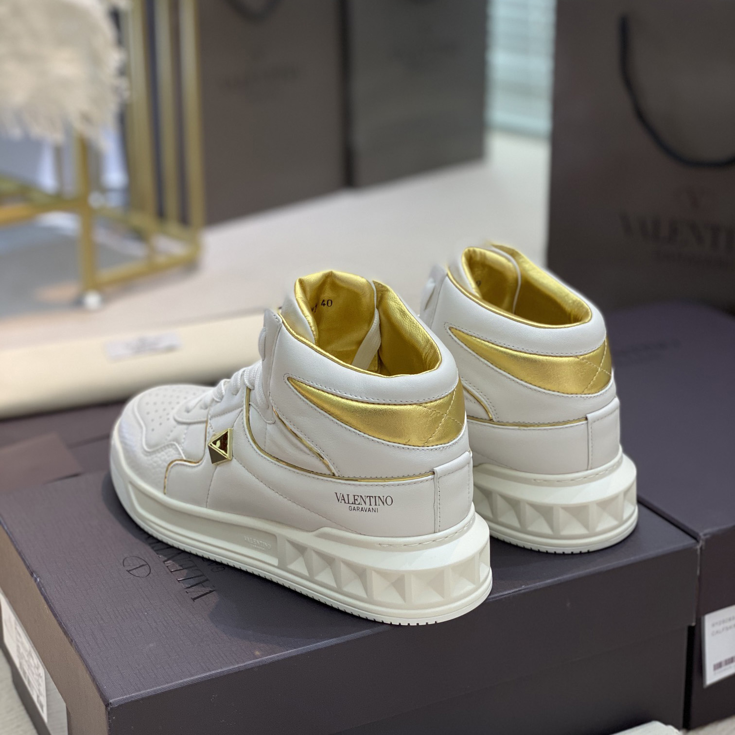 Valenti One Stud Mid-Top Nappa Sneaker - DopestKickz