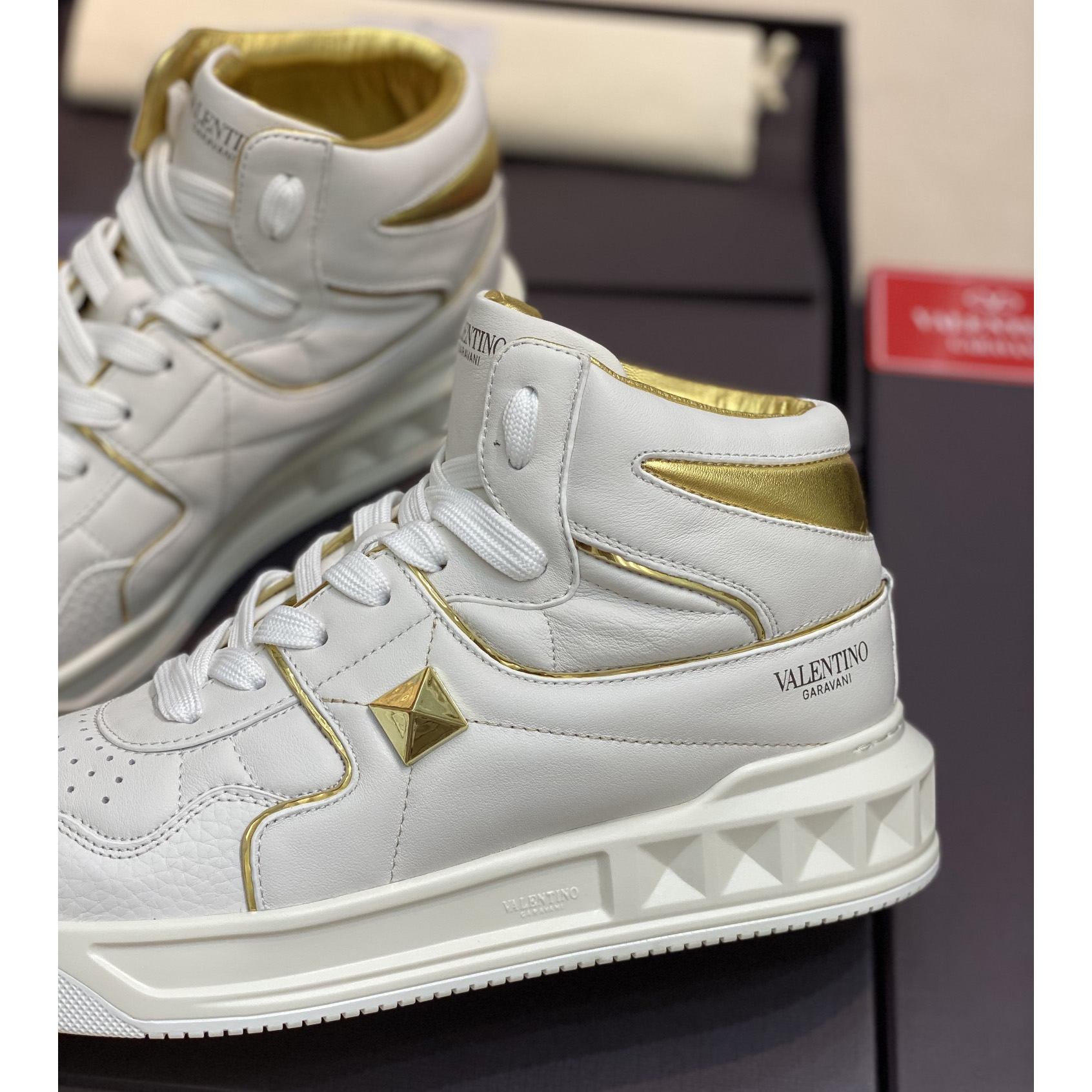 Valenti One Stud Mid-Top Nappa Sneaker - DopestKickz