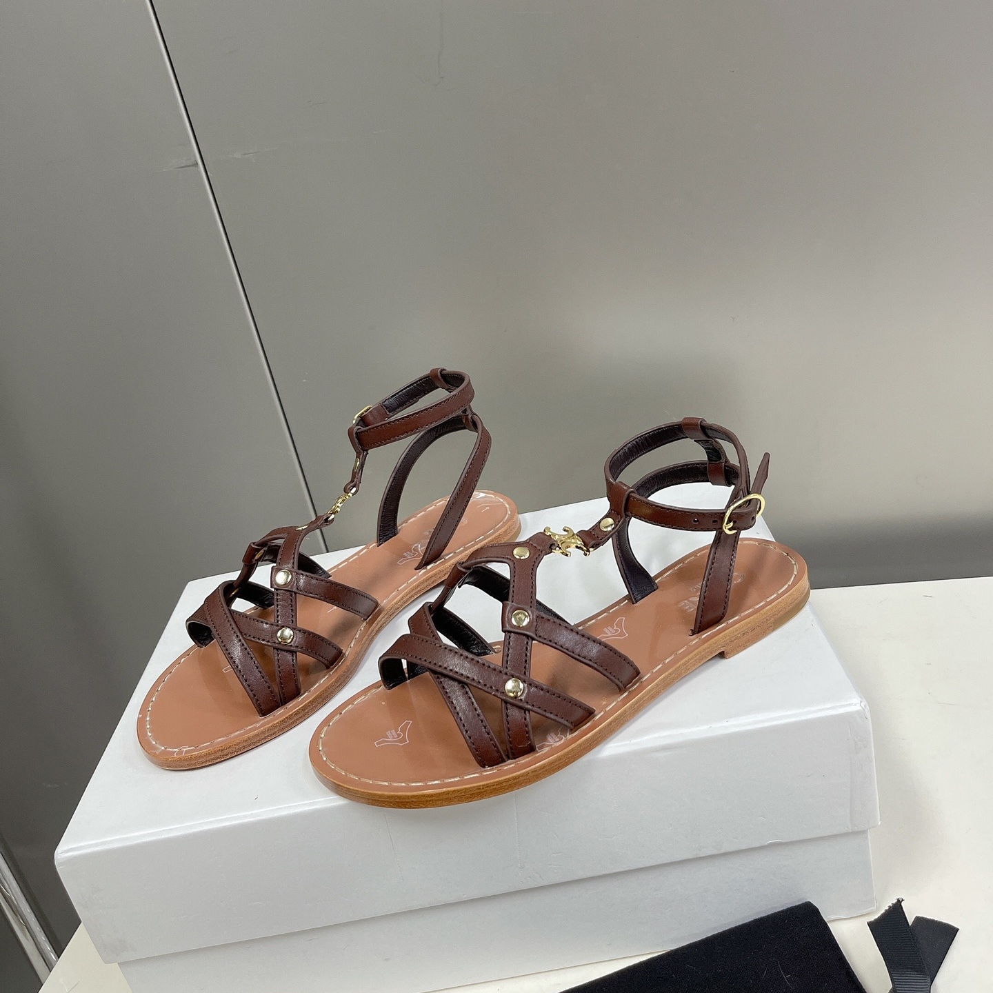 Celine Taillat Triomphe Sandal In Light Brown - DopestKickz
