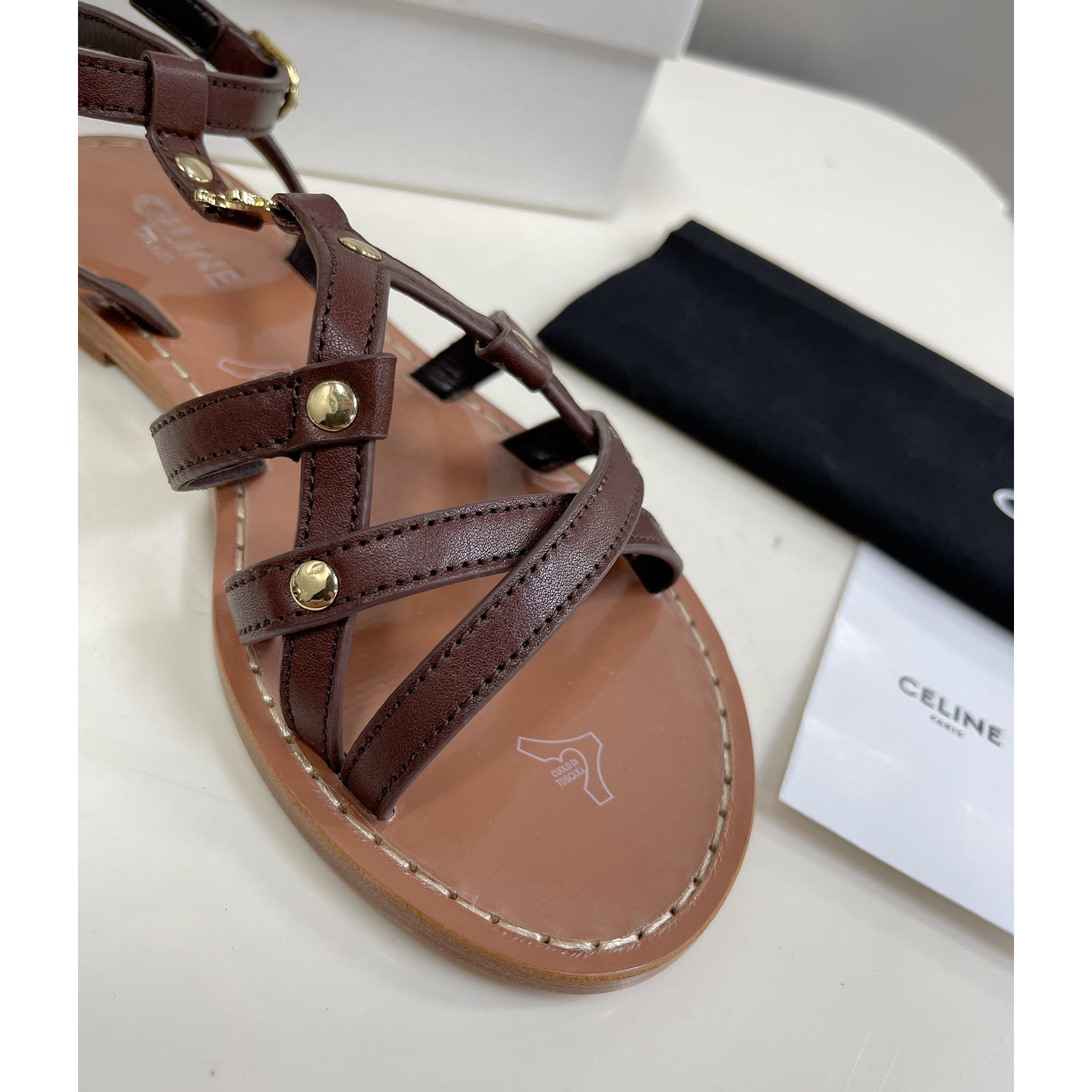 Celine Taillat Triomphe Sandal In Light Brown - DopestKickz