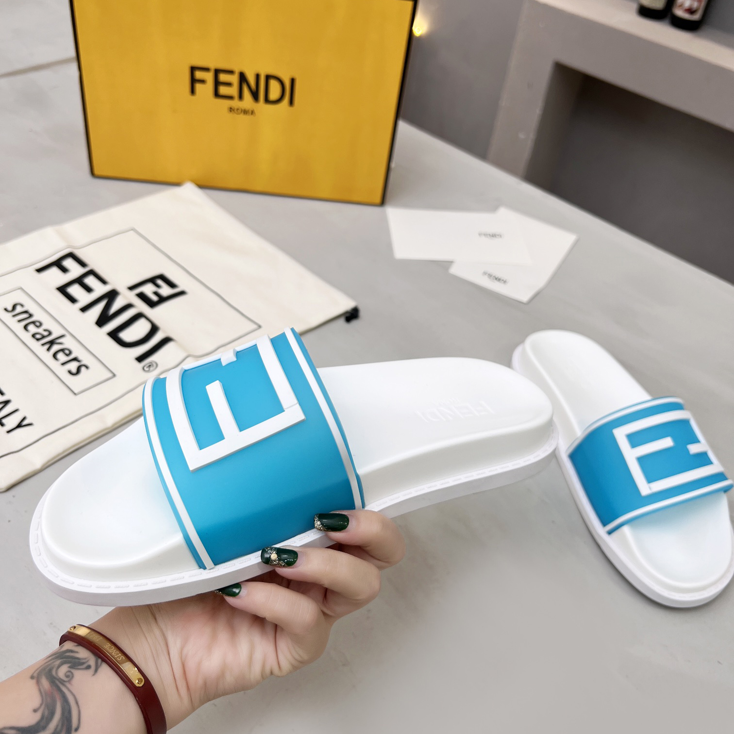Fendi Baguette Slides - DopestKickz