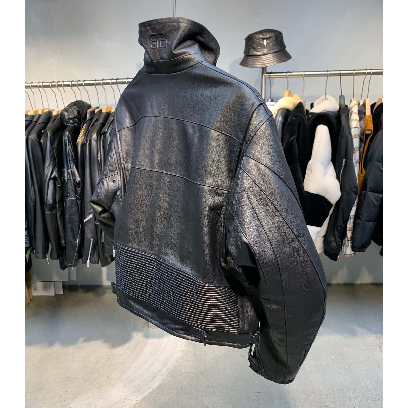 Balenciaga Upcycled Biker Jacket In Black Calfskin - DopestKickz