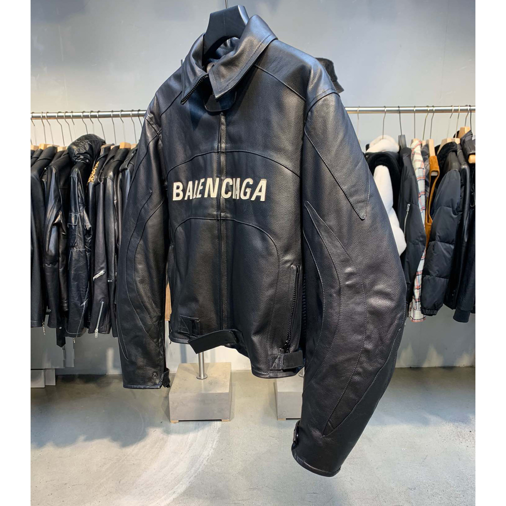 Balenciaga Upcycled Biker Jacket In Black Calfskin - DopestKickz