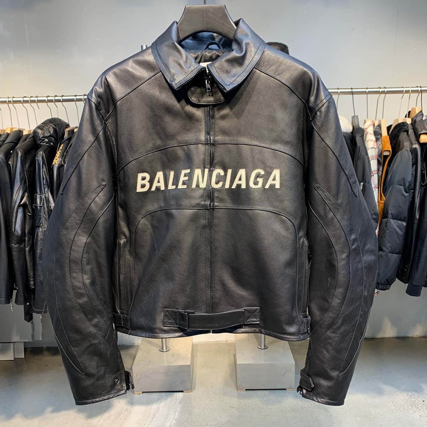 Balenciaga Upcycled Biker Jacket In Black Calfskin - DopestKickz