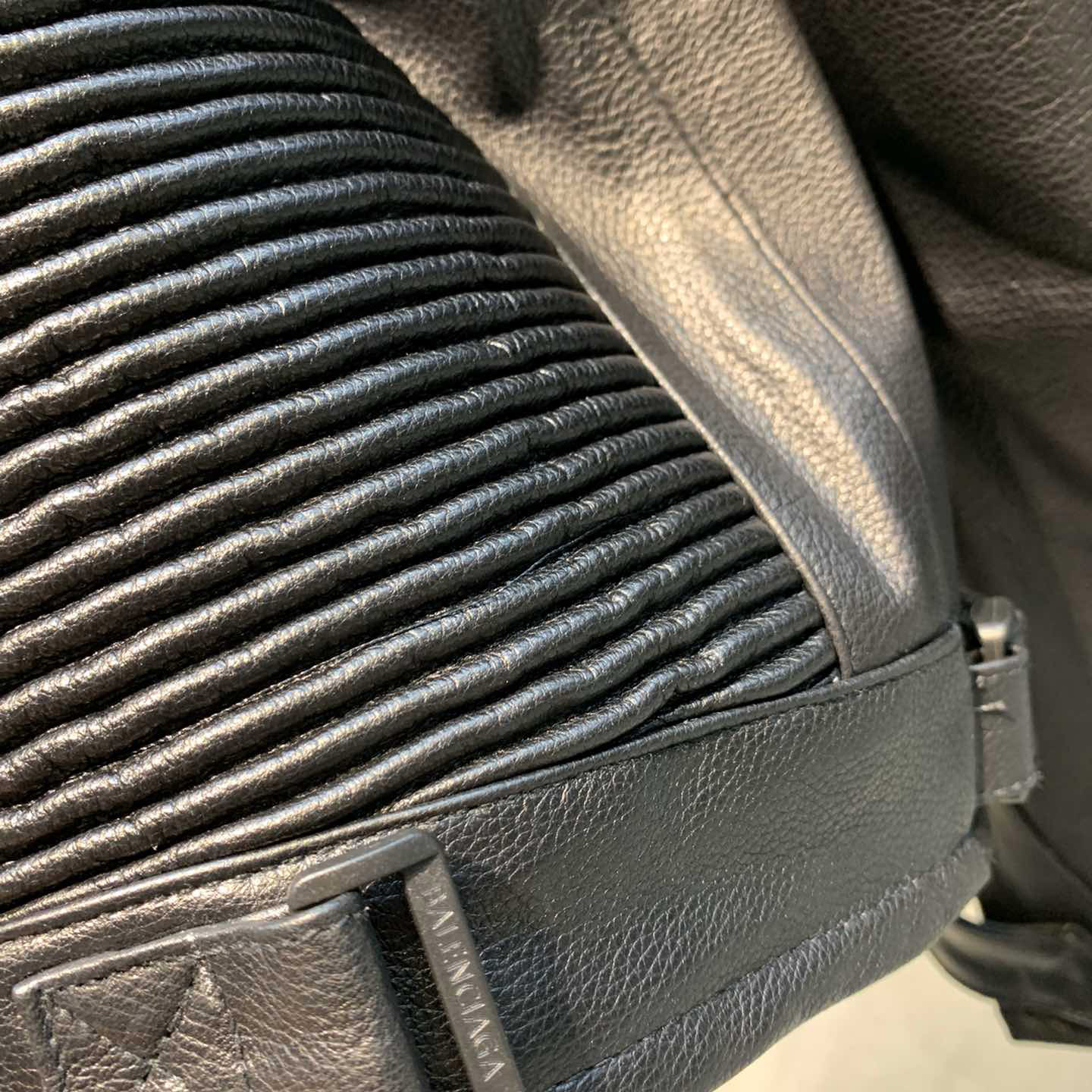 Balenciaga Upcycled Biker Jacket In Black Calfskin - DopestKickz