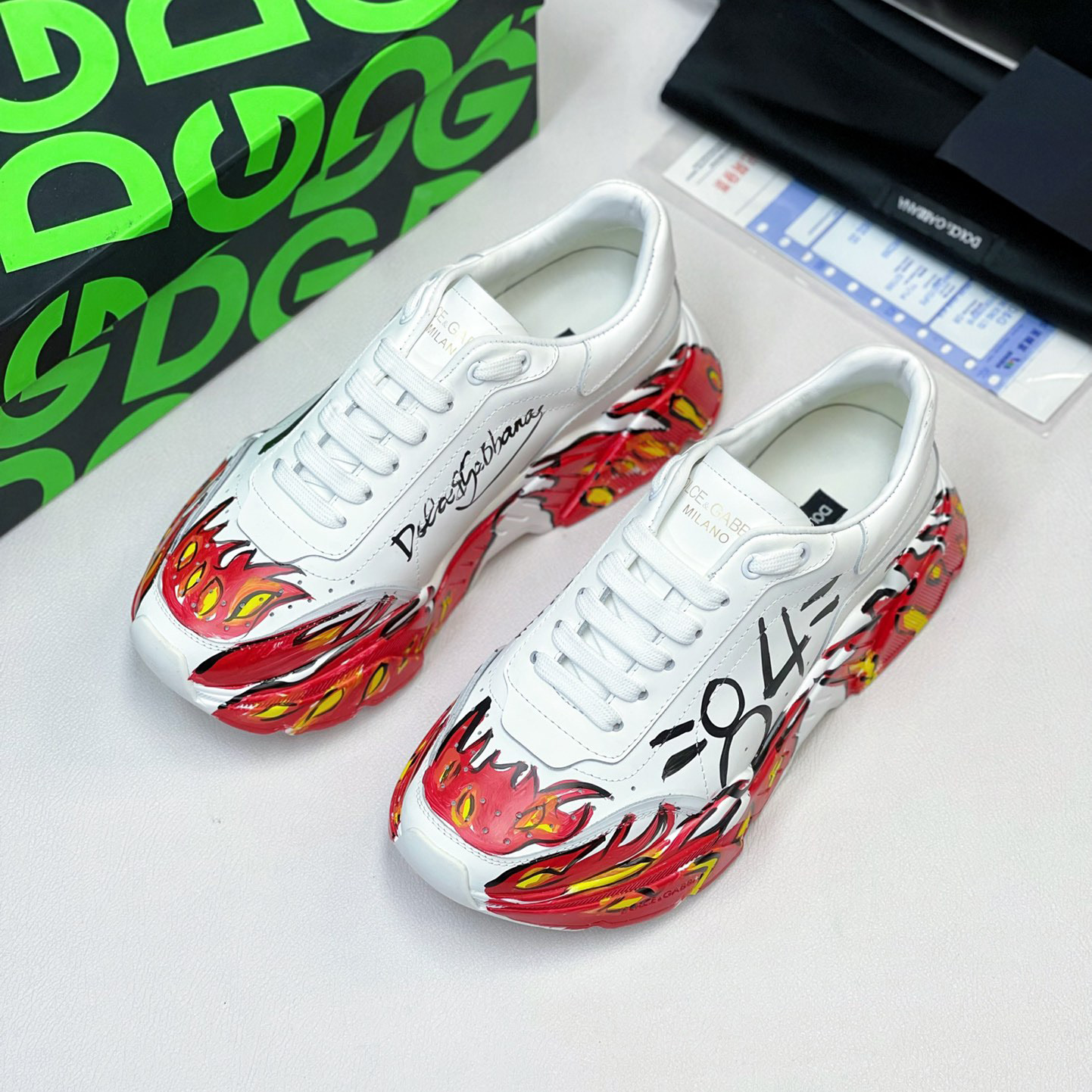 Dolce & Gabbana Calfskin Nappa Daymaster Sneakers - DopestKickz