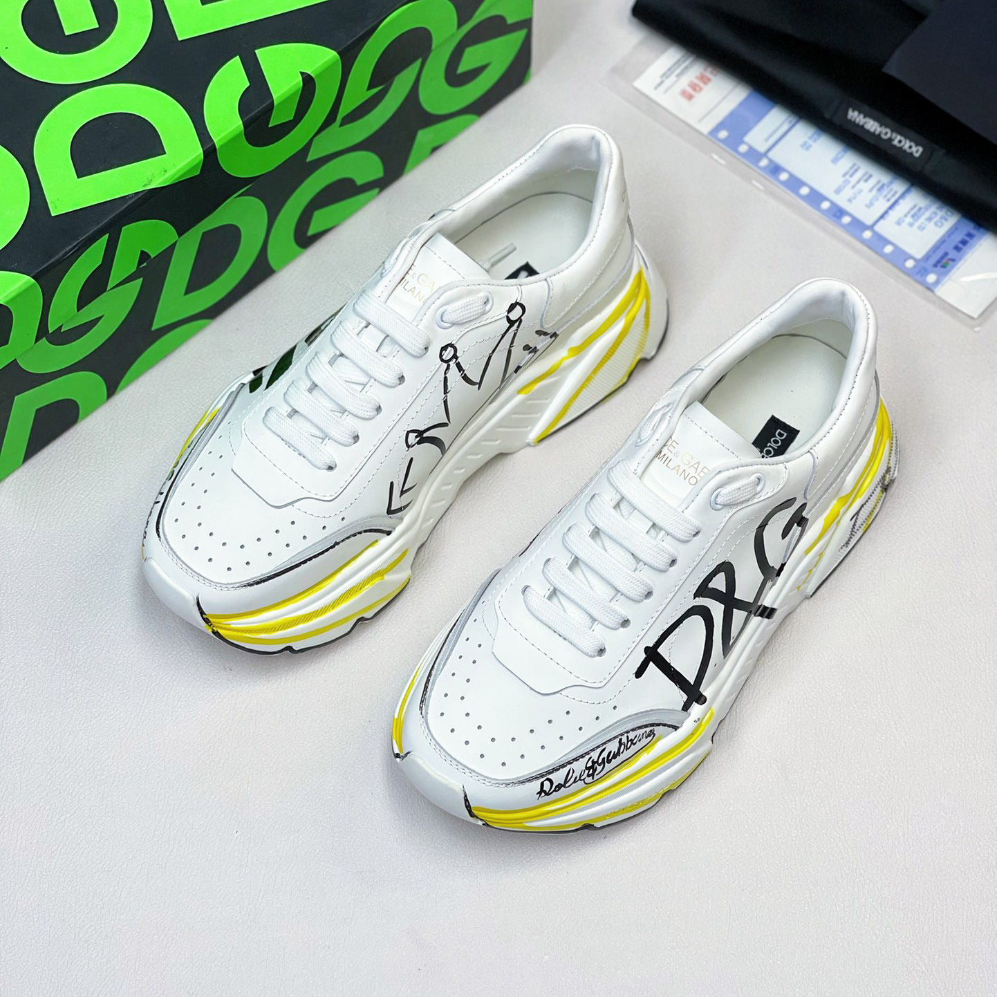 Dolce & Gabbana Calfskin Nappa Daymaster Sneakers - DopestKickz