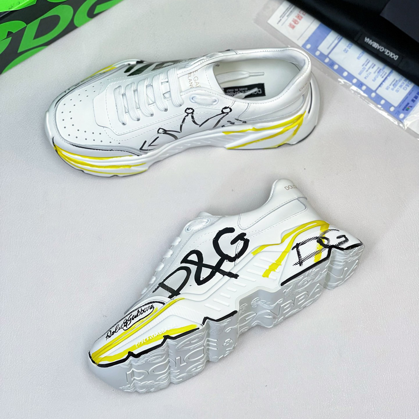 Dolce & Gabbana Calfskin Nappa Daymaster Sneakers - DopestKickz