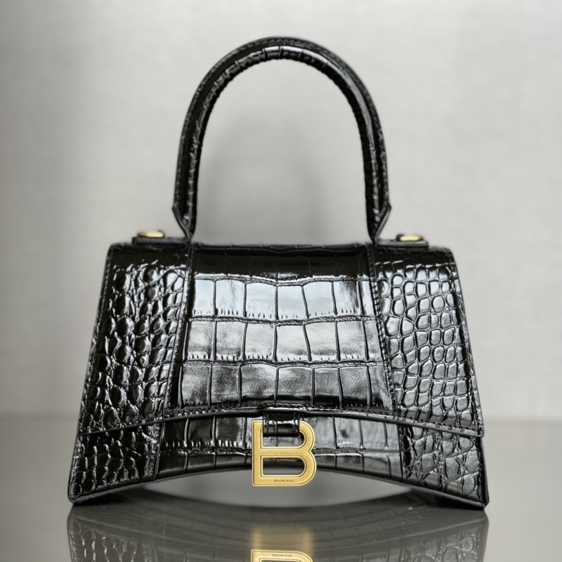 Balenciaga Hourglass Small Handbag In Black  - DopestKickz