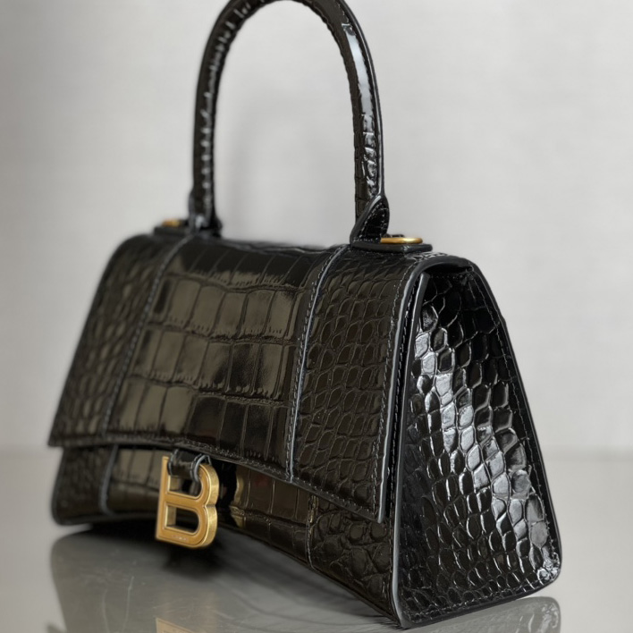 Balenciaga Hourglass Small Handbag In Black  - DopestKickz