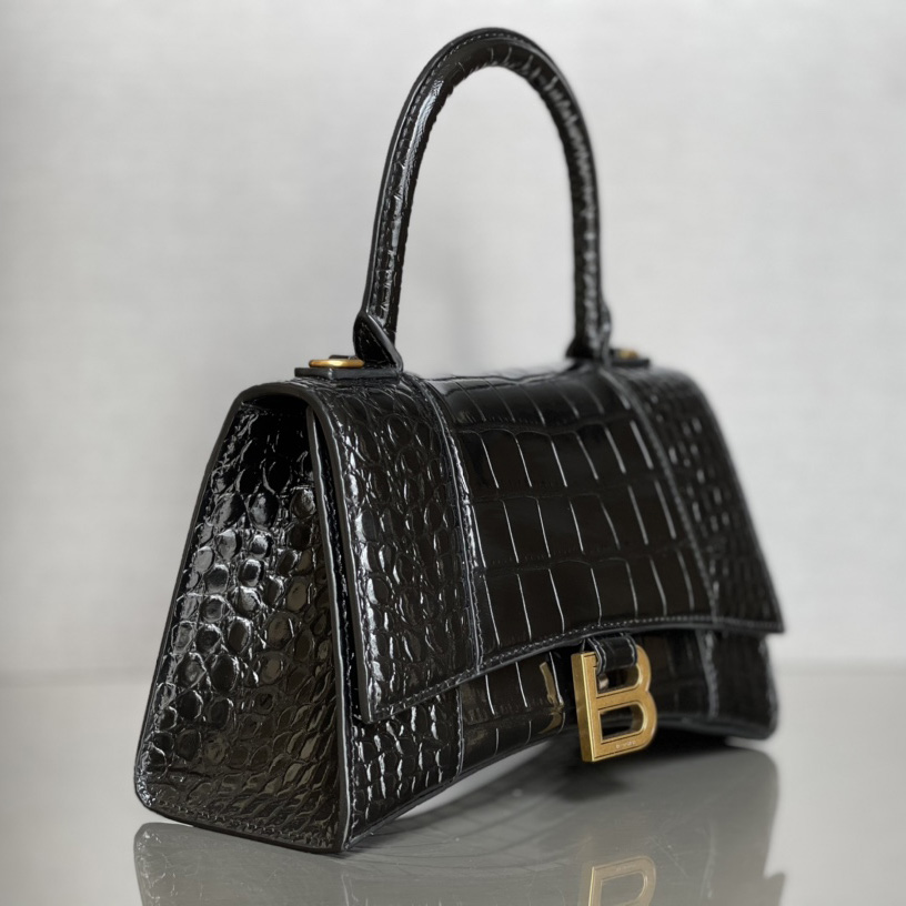 Balenciaga Hourglass Small Handbag In Black  - DopestKickz
