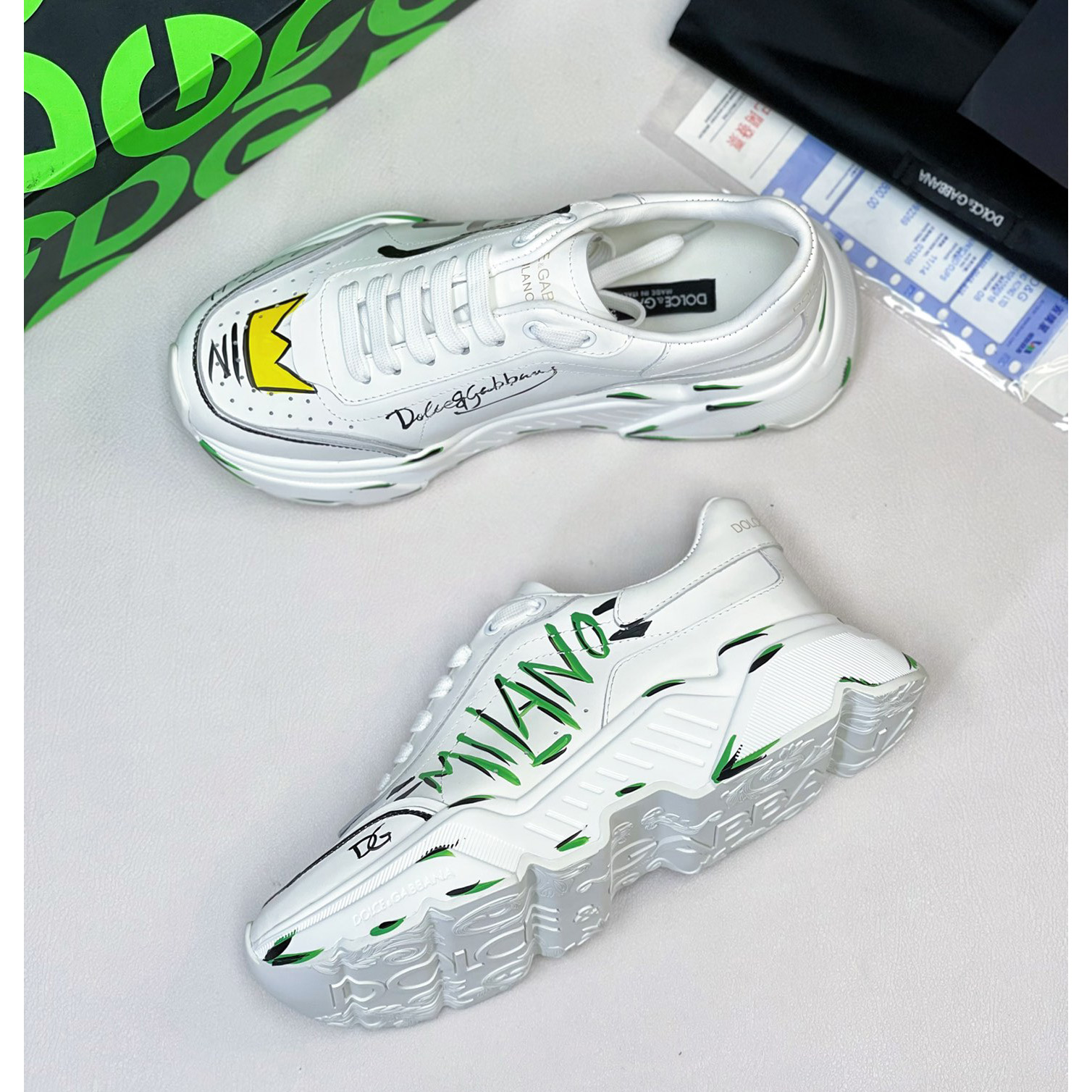 Dolce & Gabbana Calfskin Nappa Daymaster Sneakers - DopestKickz