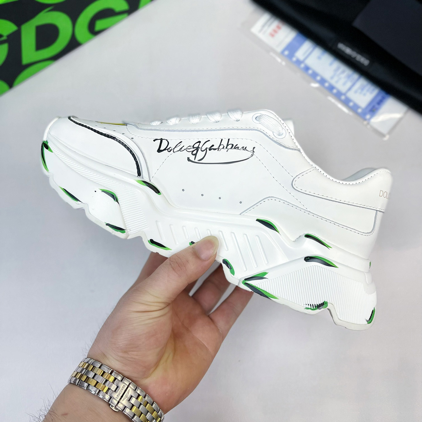 Dolce & Gabbana Calfskin Nappa Daymaster Sneakers - DopestKickz