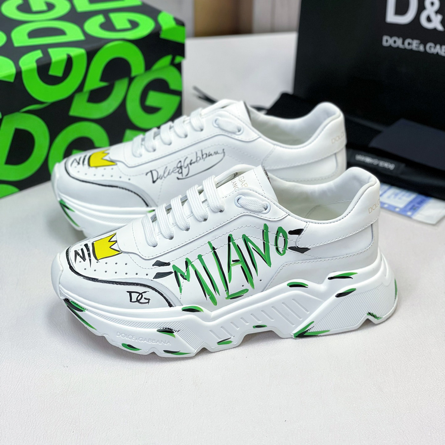 Dolce & Gabbana Calfskin Nappa Daymaster Sneakers - DopestKickz