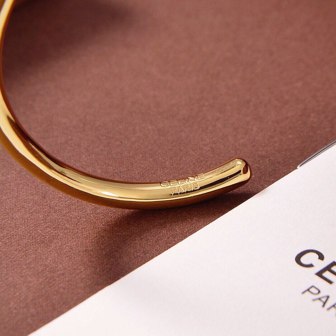 Celine Maillon Triomphe Thin Cuff In Brass With Gold Finish - DopestKickz