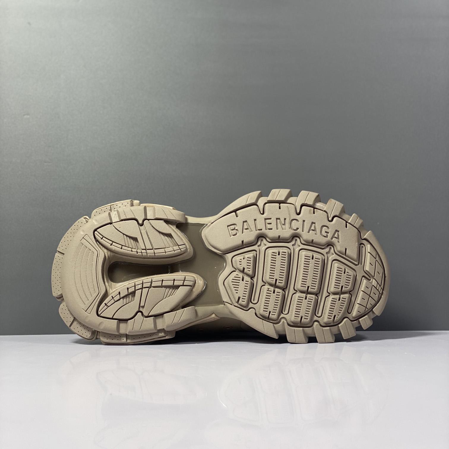 Balenciaga Track Sneaker Mule In Dark Beige And Black Mesh And Nylon - DopestKickz