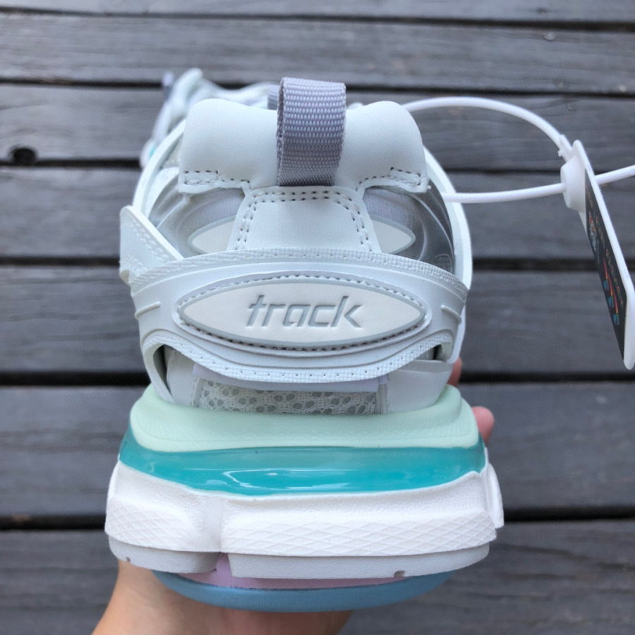 Balenciaga Track Sneaker In White And Pastel Mesh And Nylon - DopestKickz
