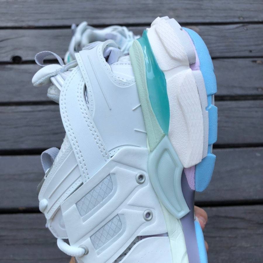 Balenciaga Track Sneaker In White And Pastel Mesh And Nylon - DopestKickz