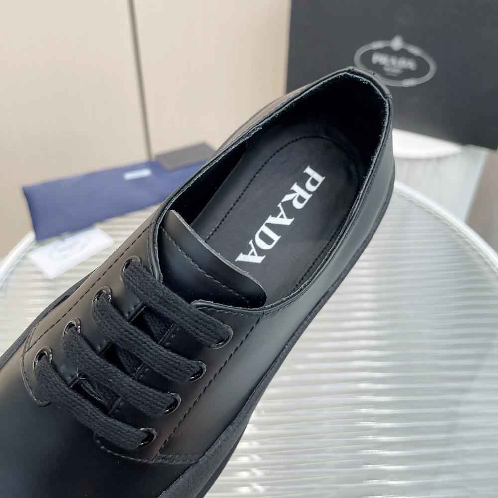 Prada Brushed Leather Derby Shoes - DopestKickz