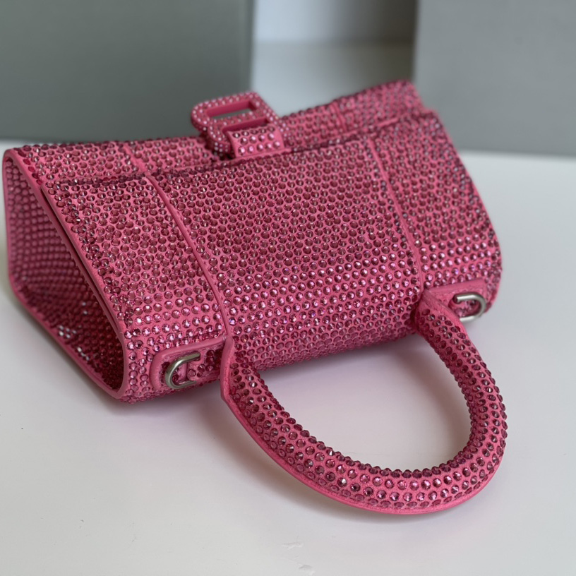 Balenciaga Hourglass XS Handbag With Rhinestones(19-8-21cm) - DopestKickz