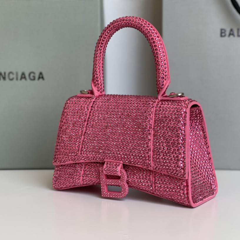 Balenciaga Hourglass XS Handbag With Rhinestones(19-8-21cm) - DopestKickz