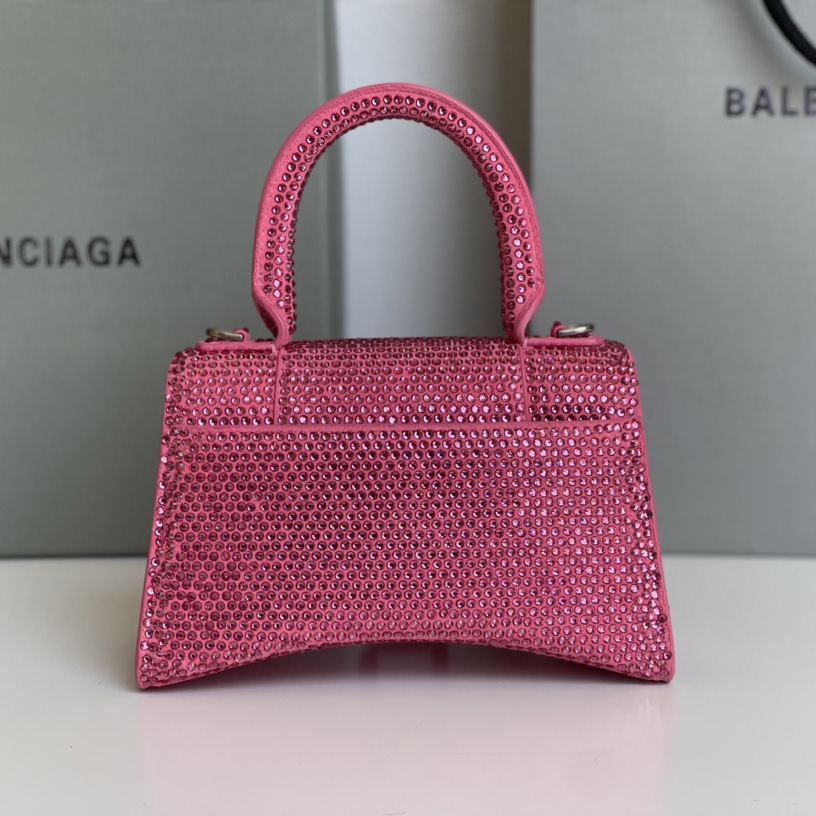 Balenciaga Hourglass XS Handbag With Rhinestones(19-8-21cm) - DopestKickz