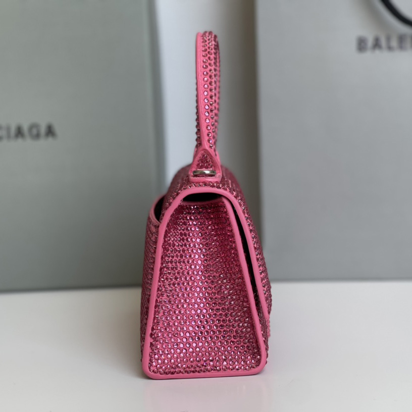 Balenciaga Hourglass XS Handbag With Rhinestones(19-8-21cm) - DopestKickz