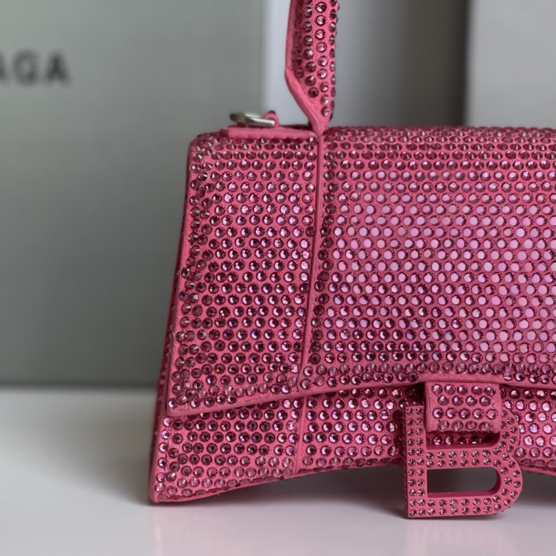 Balenciaga Hourglass XS Handbag With Rhinestones(19-8-21cm) - DopestKickz