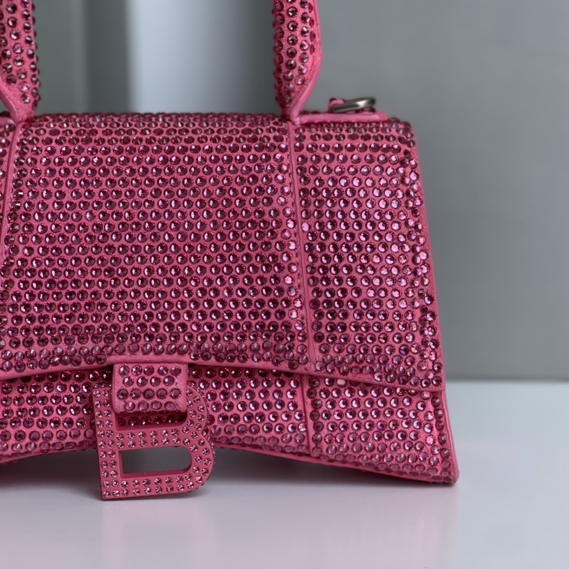 Balenciaga Hourglass XS Handbag With Rhinestones(19-8-21cm) - DopestKickz