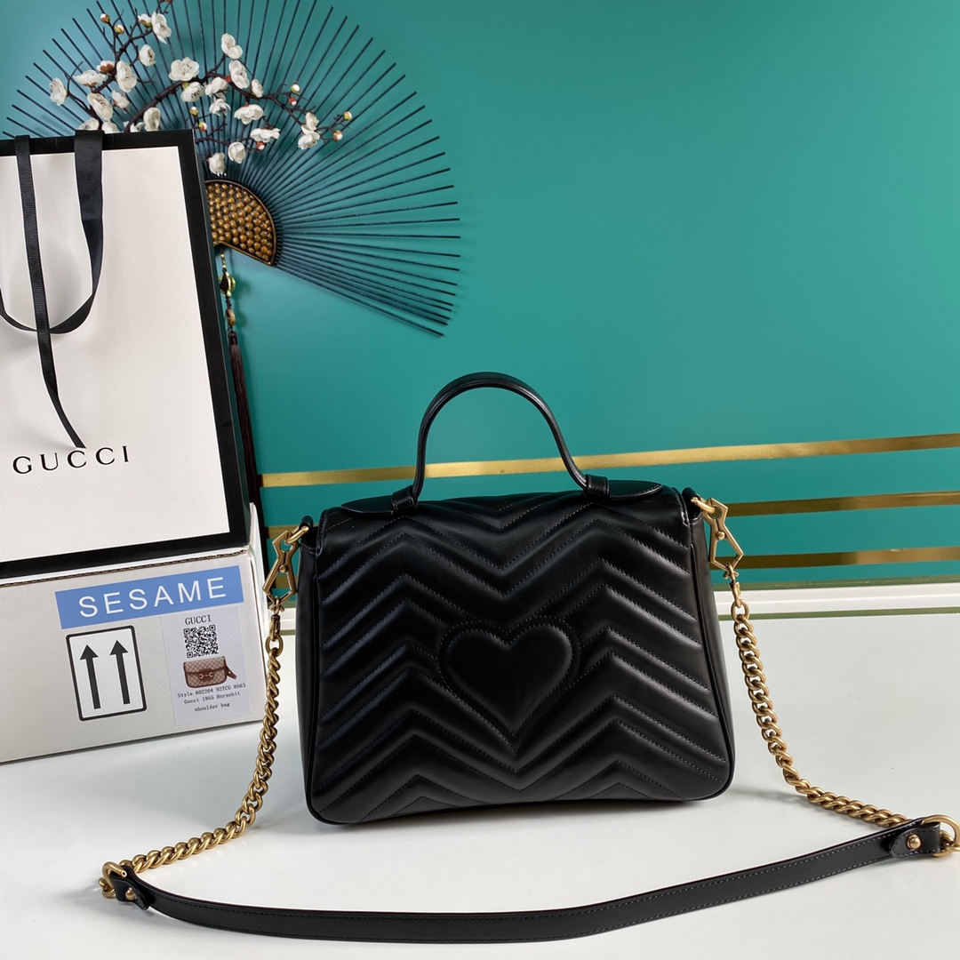 Gucci GG Marmont Small Top Handle Bag(27-19-10.5cm) - DopestKickz