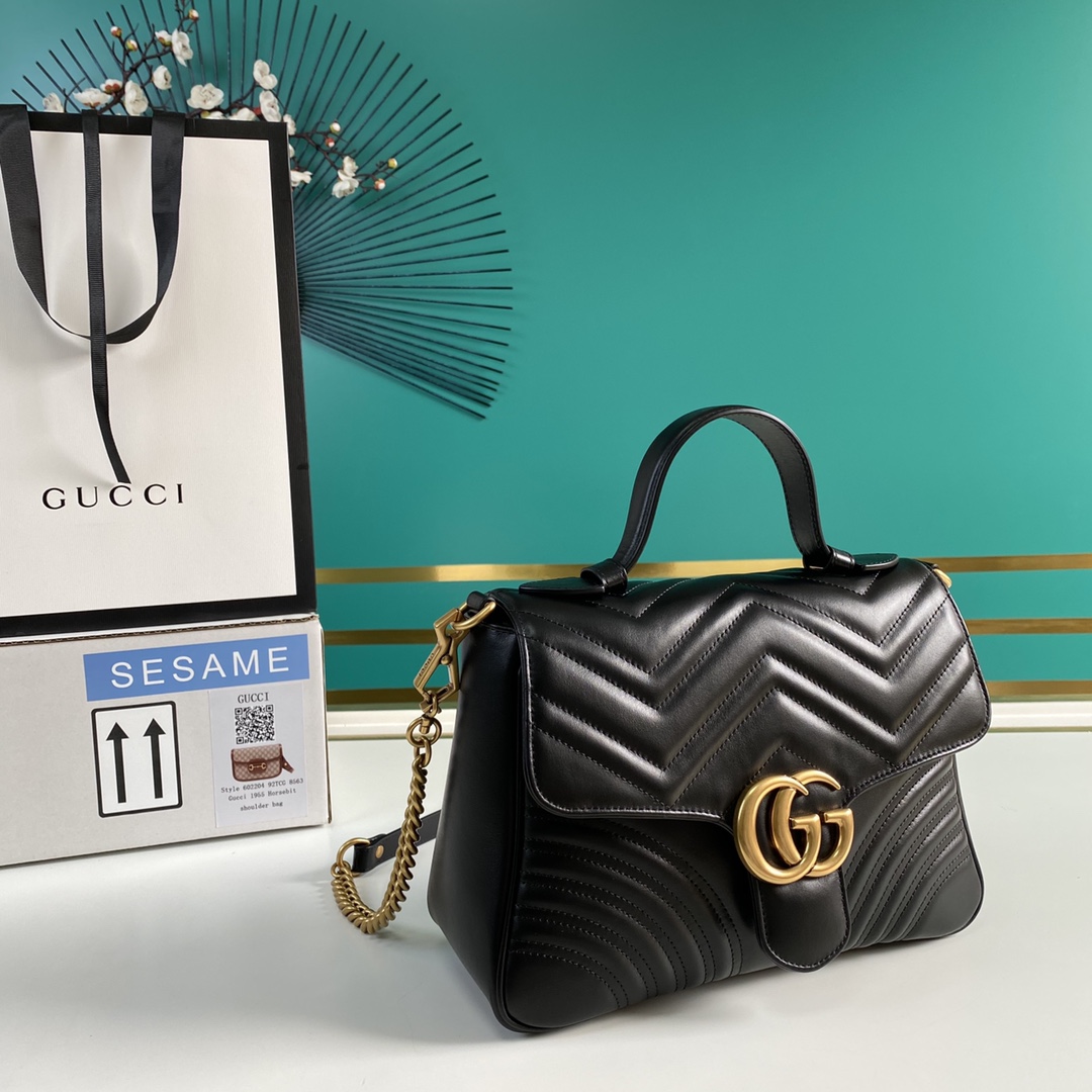 Gucci GG Marmont Small Top Handle Bag(27-19-10.5cm) - DopestKickz