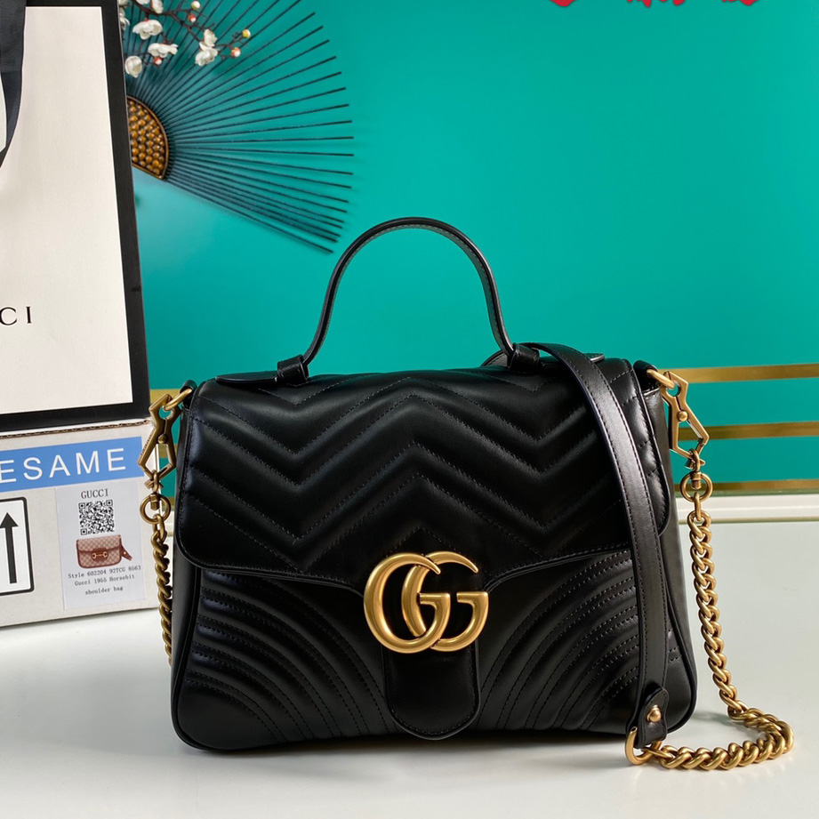 Gucci GG Marmont Small Top Handle Bag(27-19-10.5cm) - DopestKickz