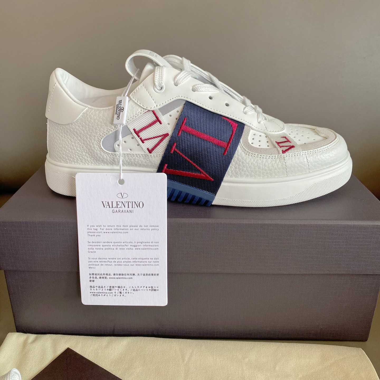 Valenti Low-Top Calfskin Vl7n Sneaker With Bands - DopestKickz