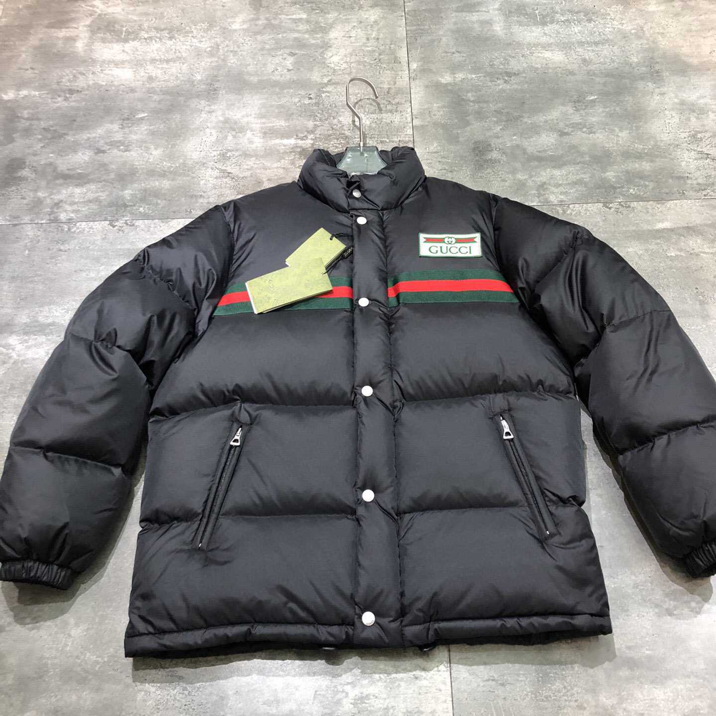 Gucci Padded Nylon Bomber Jacket With Web - DopestKickz