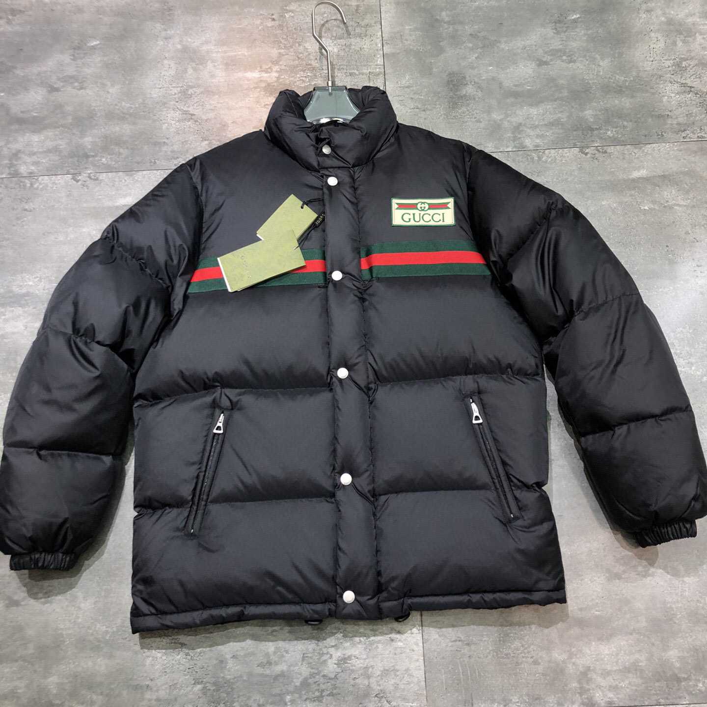 Gucci Padded Nylon Bomber Jacket With Web - DopestKickz