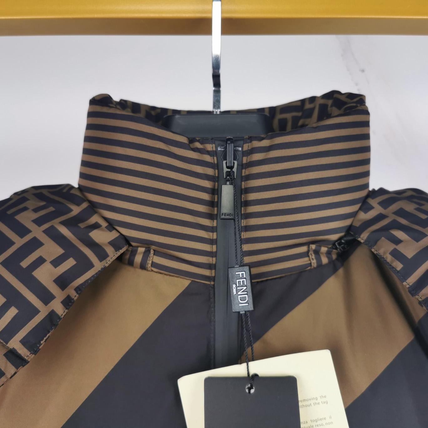 Fendi Brown Nylon Down Jacket - DopestKickz