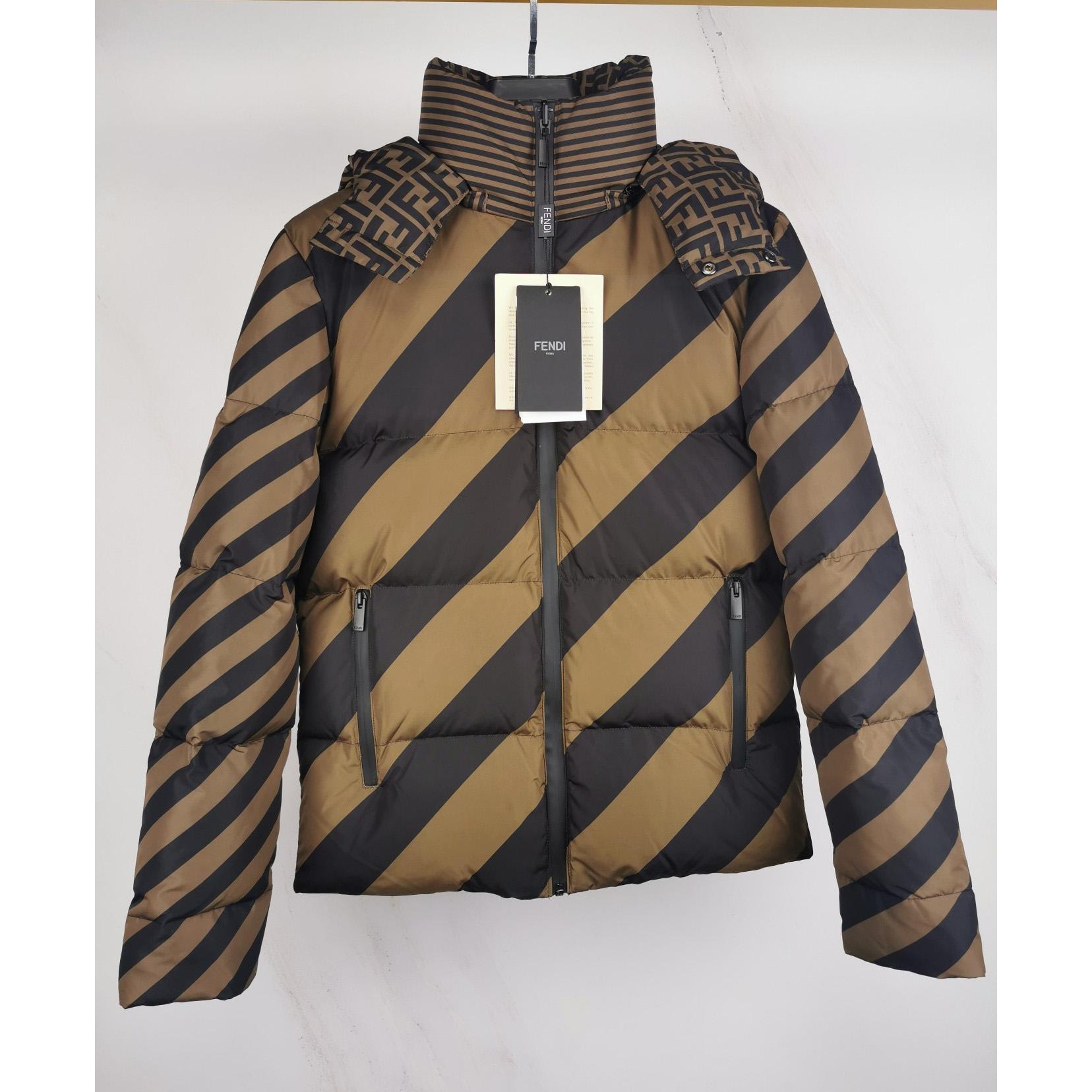 Fendi Brown Nylon Down Jacket - DopestKickz