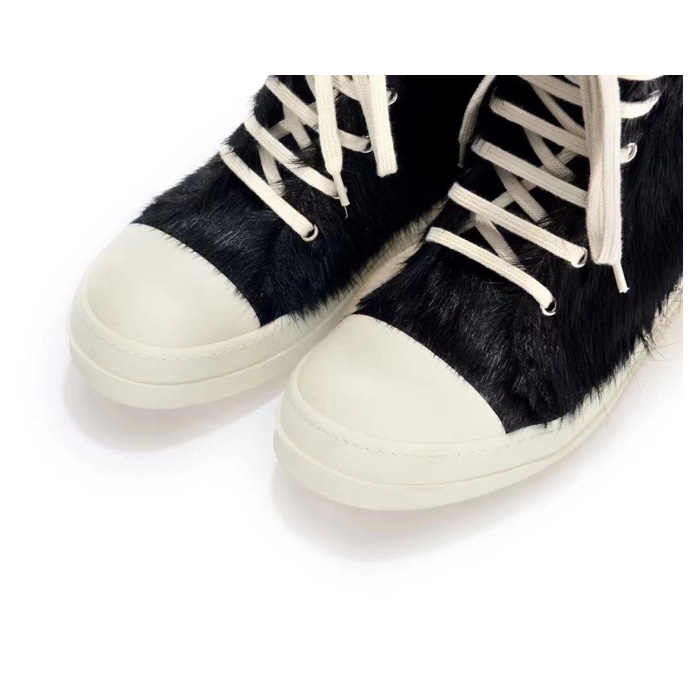 Rick Owens High Top Sneakers In Black - DopestKickz