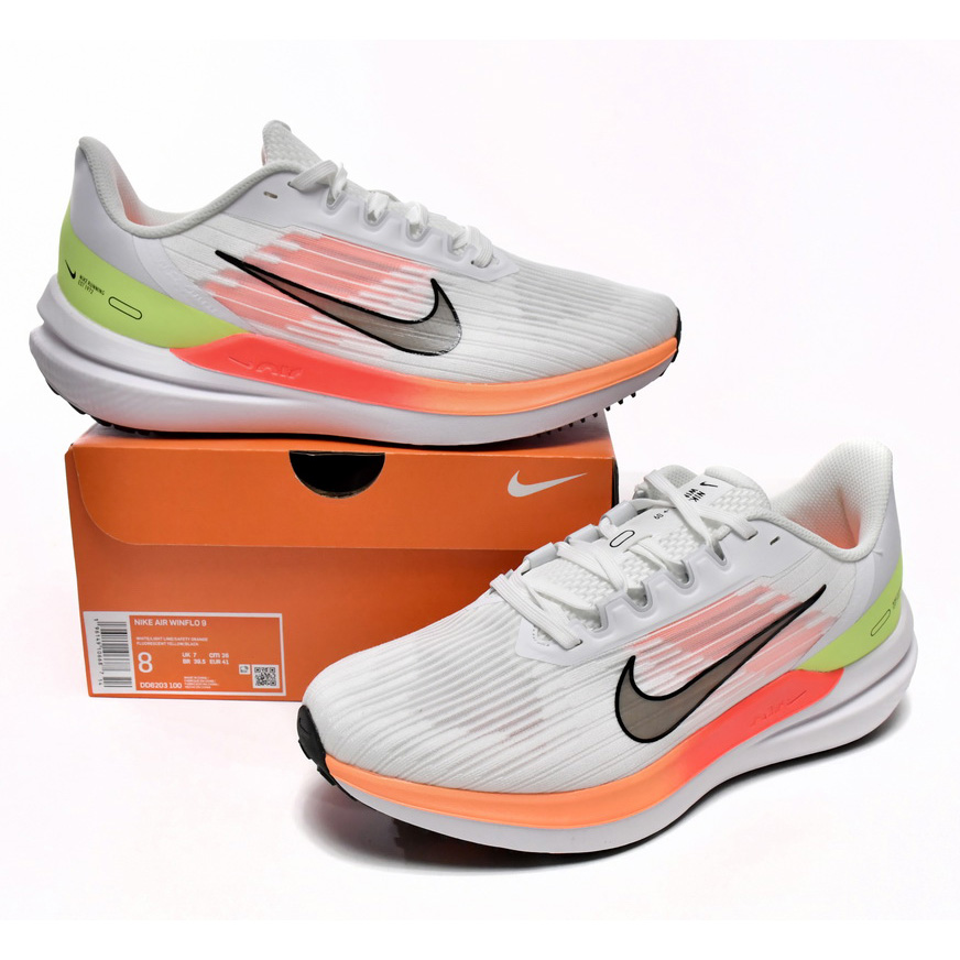 Nike Air Winflo 9 White Orange Sneaker    DD6203-100 - DopestKickz