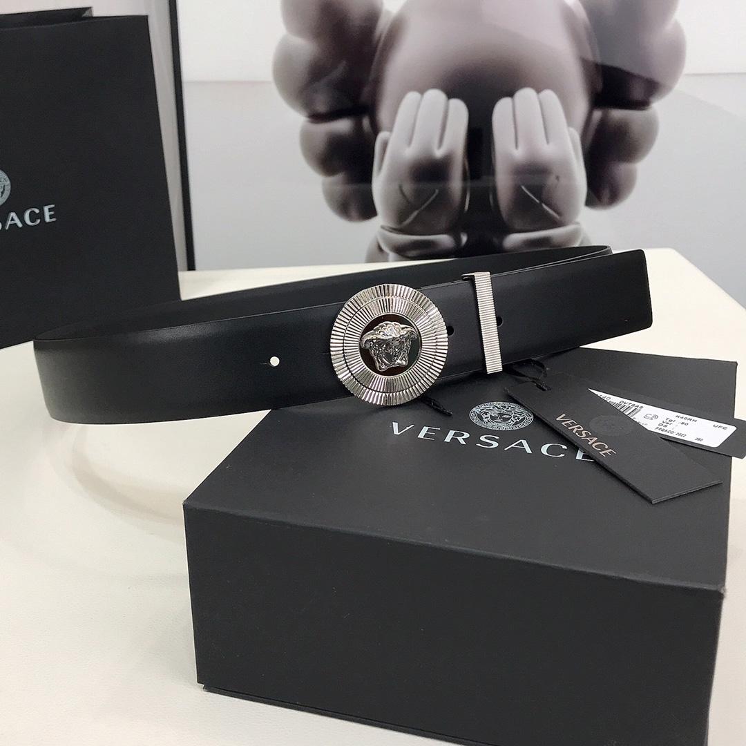 Versace Enamel Medusa Biggie Belt   40mm - DopestKickz