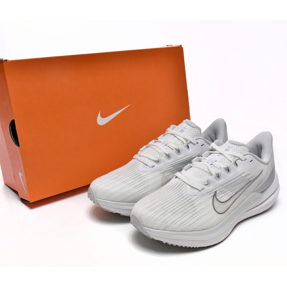 Nike Air Winflo 9 White Metallic Silver Sneaker   DD8686-100 - DopestKickz