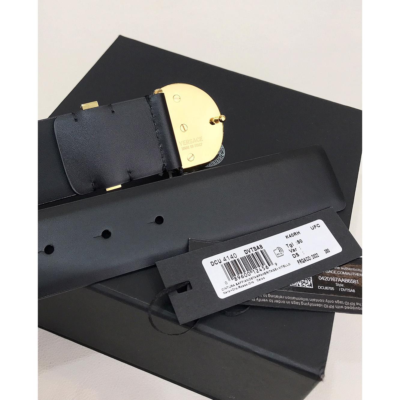 Versace Enamel Medusa Biggie Belt   40mm - DopestKickz