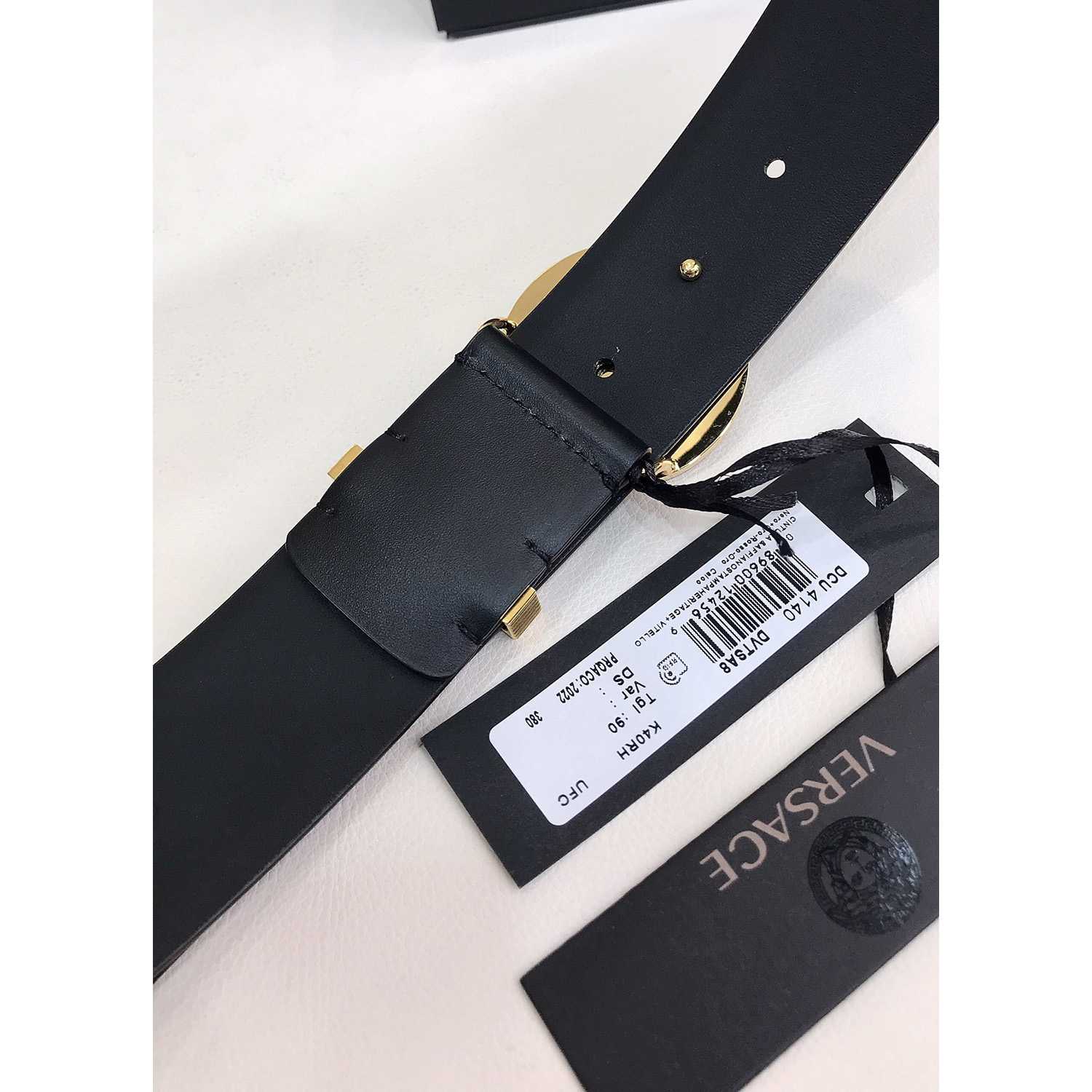 Versace Enamel Medusa Biggie Belt   40mm - DopestKickz