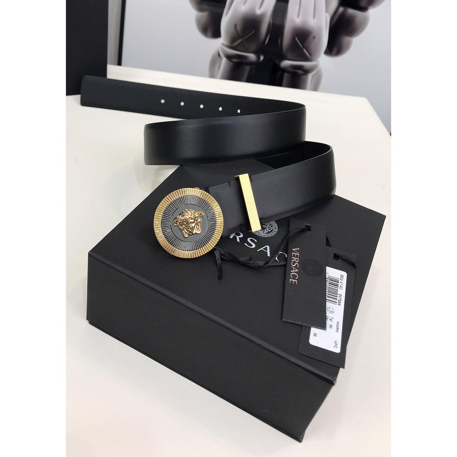 Versace Enamel Medusa Biggie Belt   40mm - DopestKickz