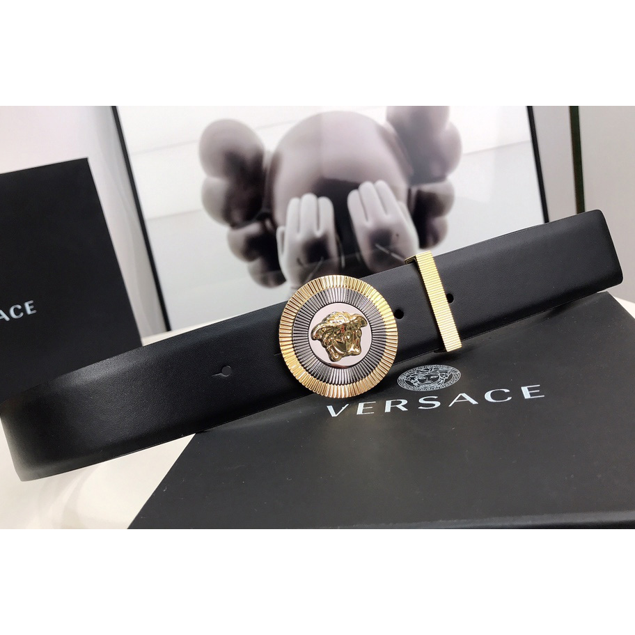 Versace Enamel Medusa Biggie Belt   40mm - DopestKickz