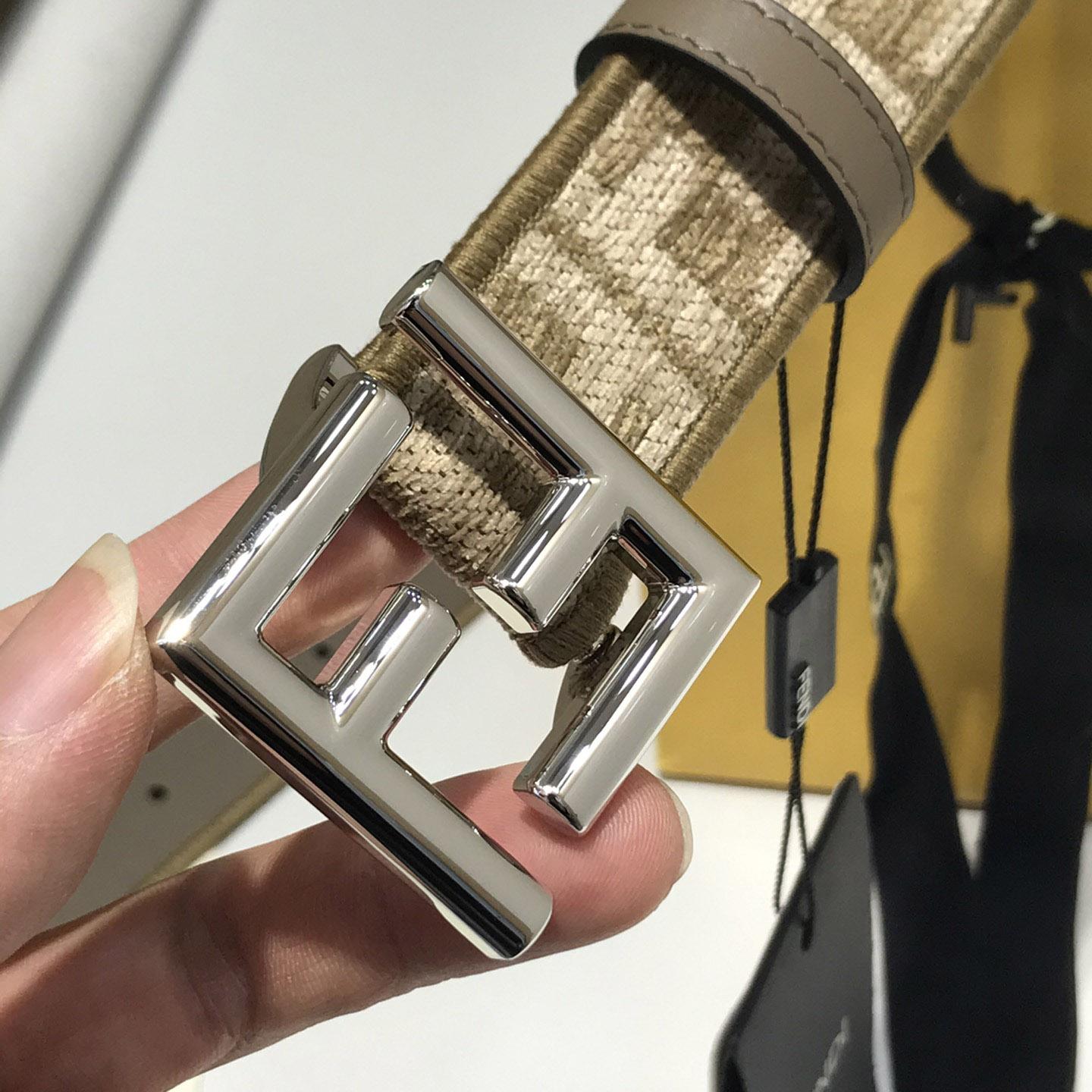 Fendi FF Jacquard Fabric Belt - DopestKickz